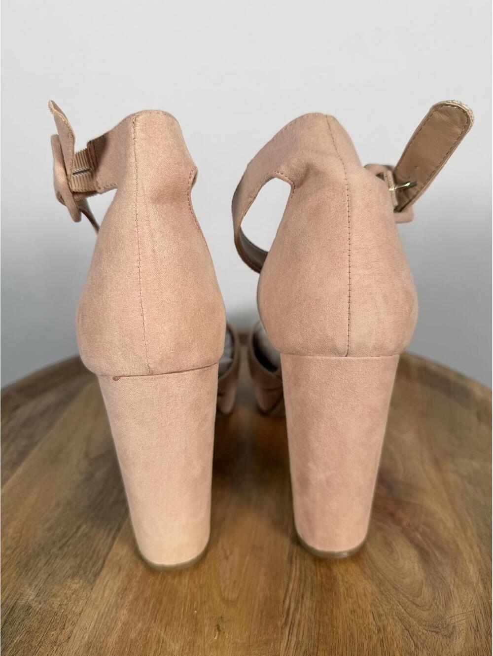 NWB Sun Stone Estrella Blush Faux Suede Platform Pumps Women's Size 10 - Picture 5 of 9